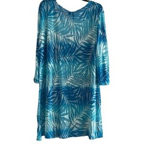 Portocruz tropical teal swim cover-up. 2X